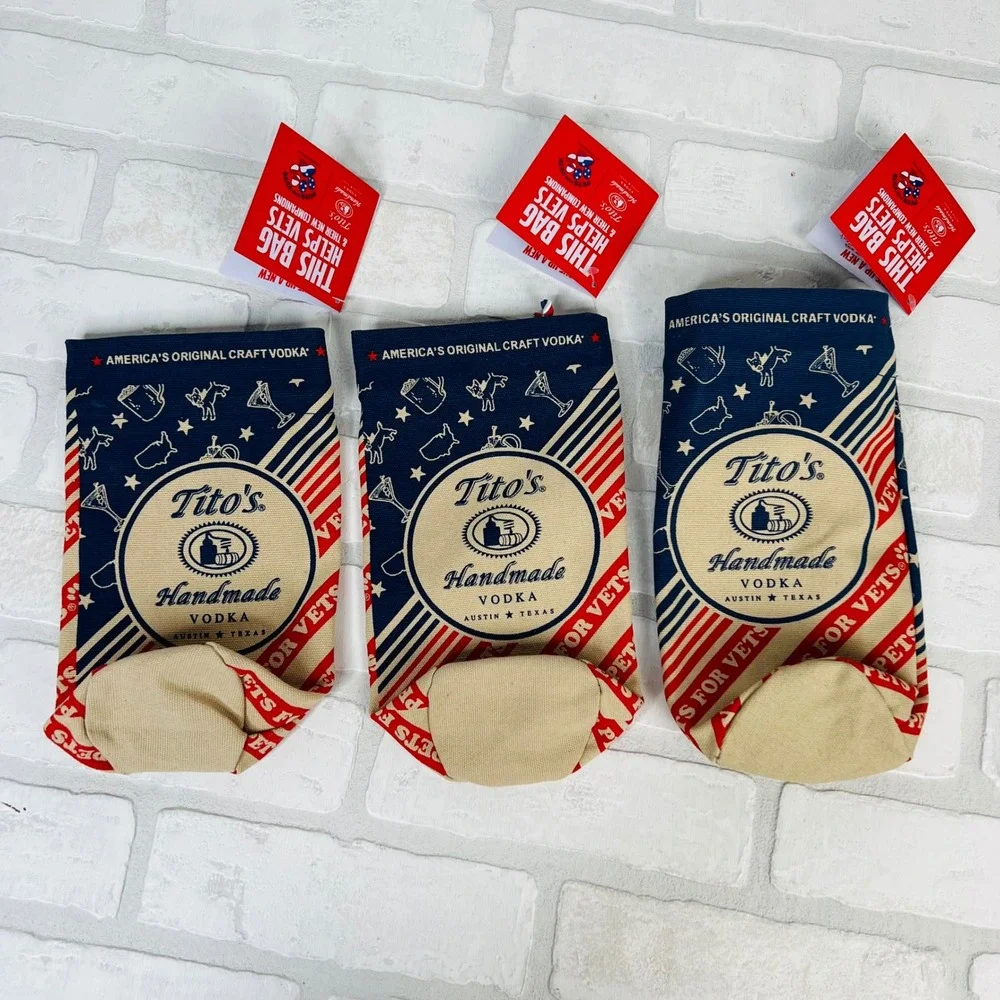 Titos Limited Edition Vodka Reusable Gift‎ Bags Dog Pets Vets Charity